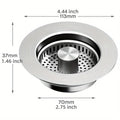 3-in-1 Sink Strainer – Pop-Up Stopper with Anti-Clog Basket and Odor Filter