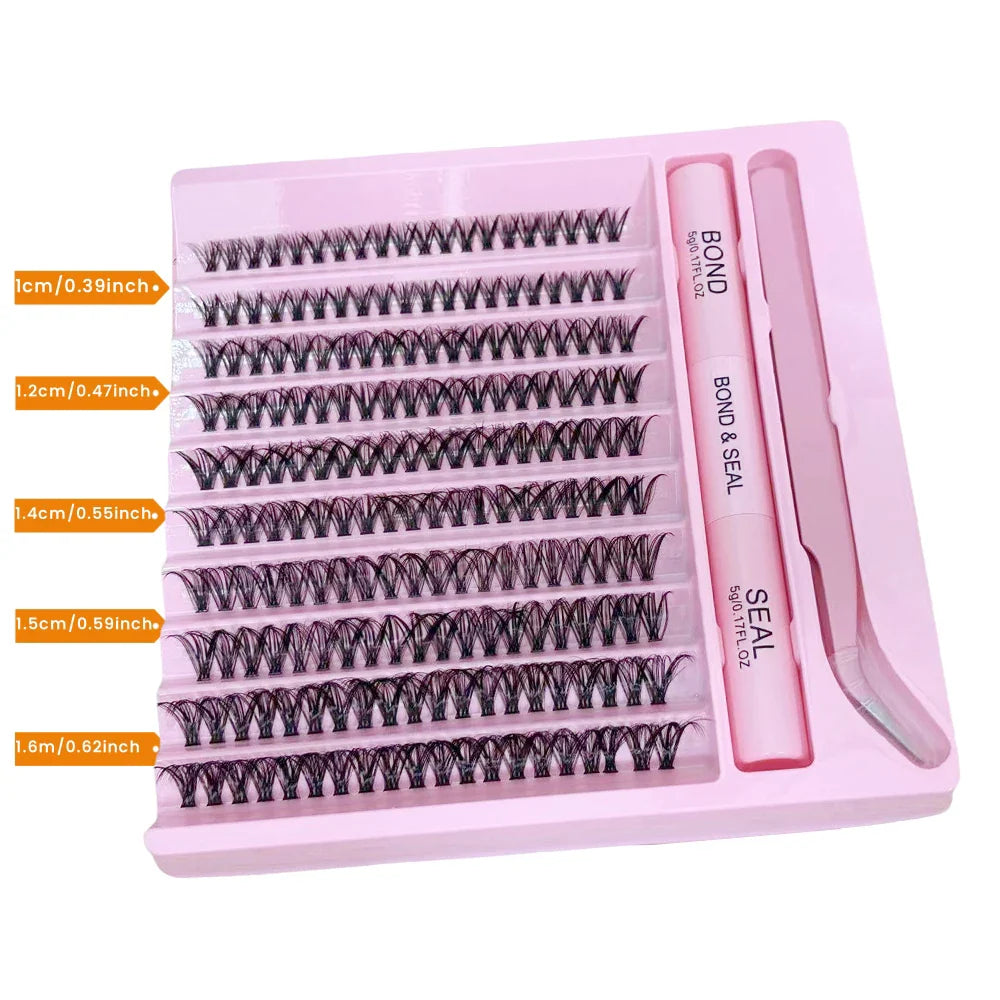 200-Piece Single Cluster False Eyelash Set | Faux Mink Fluffy Natural Lashes