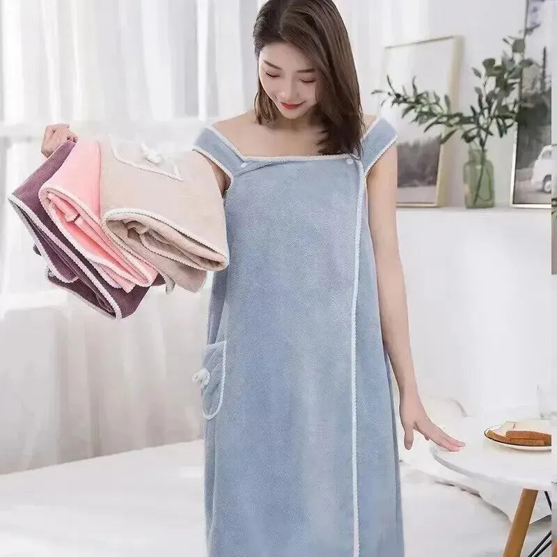 Women's Wearable Bath Towel, Fast Drying Robe for Shower, Beach, Spa, Gym, Soft absorbent Bathing Wrap for Ladies & Girls
