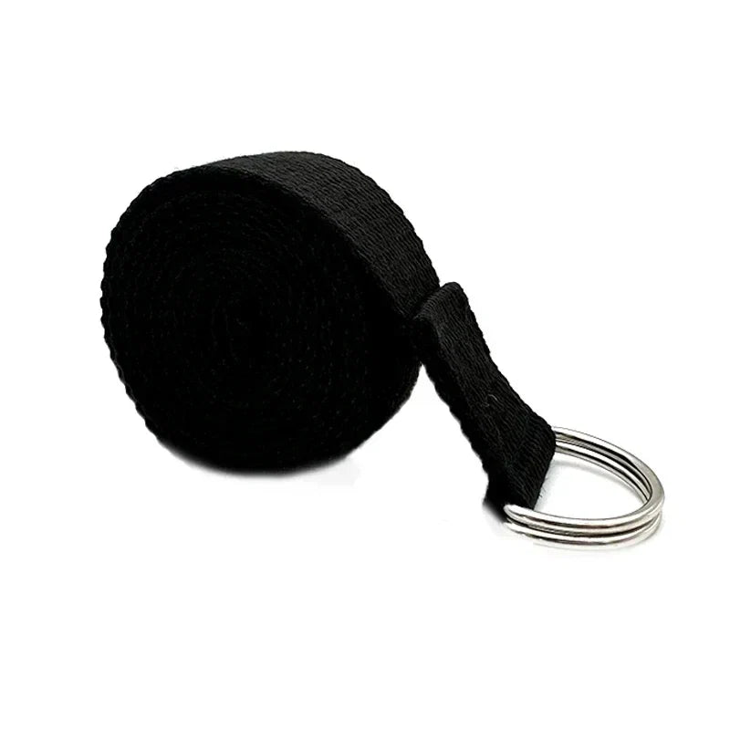 1.8m Cotton Yoga Strap with D-Ring Buckle | Adjustable Stretching Aid for Flexibility