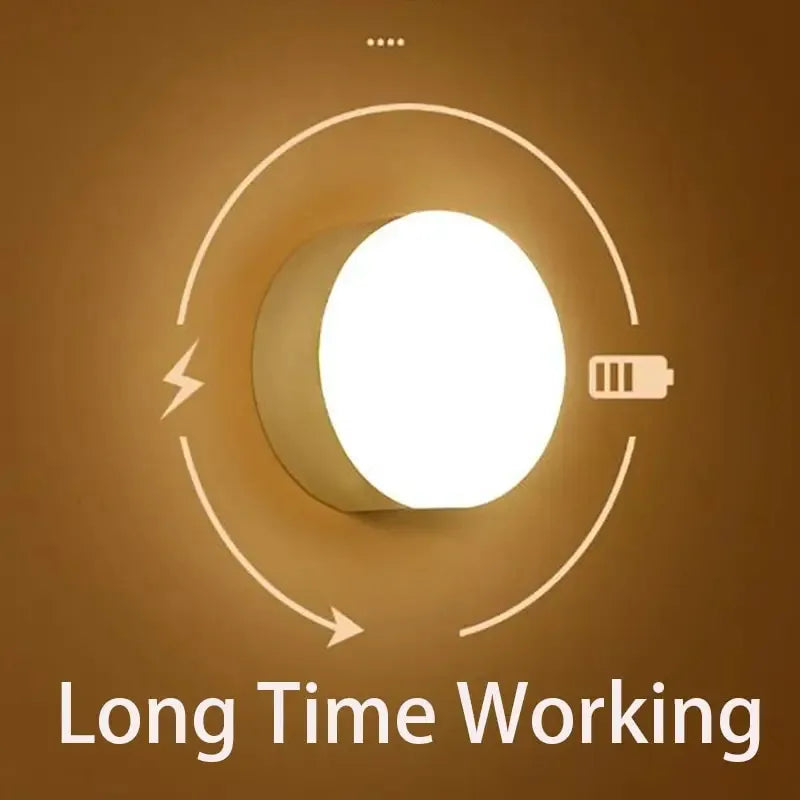 LED Night Lamp with Human Body Sensor Automatic Lighting Type-C Charging Wireless Magnetic Wireless Magentic Night Light
