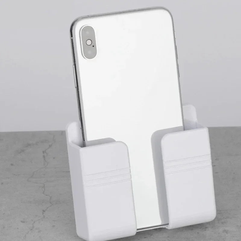Wall Mount Phone Holder Socket Sticky Stand for iPhone Samsung All Smartphones Charging Holder for Home Kitchen Bathroom