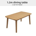 Nordic Solid Wood Dining Table Set 4 6 Chairs Rectangular Natural Wood Finish Small Apartment Home Kitchen Dining Room Furniture