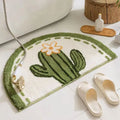 VIKAMA Imitation Cashmere Simple Semi-Circular Bathroom Bathroom Waterproof Floor Mat Household Living Room Bedroom Door Mat