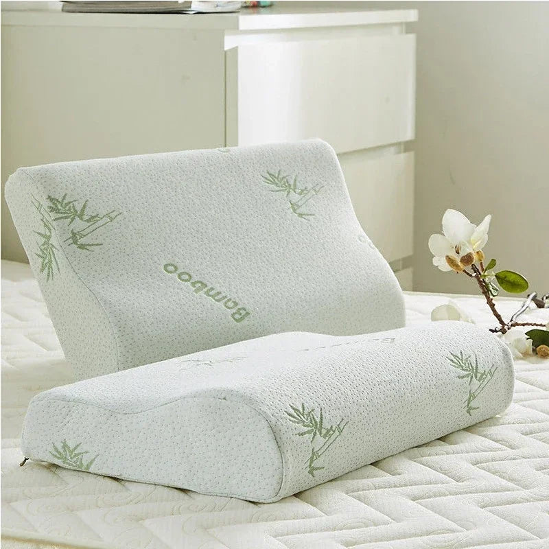 Bamboo Fiber Pillow Slow Rebound Health Care Memory Foam Pillow Memory Foam Pillow Orthopedic Pillows Support NeckRelief