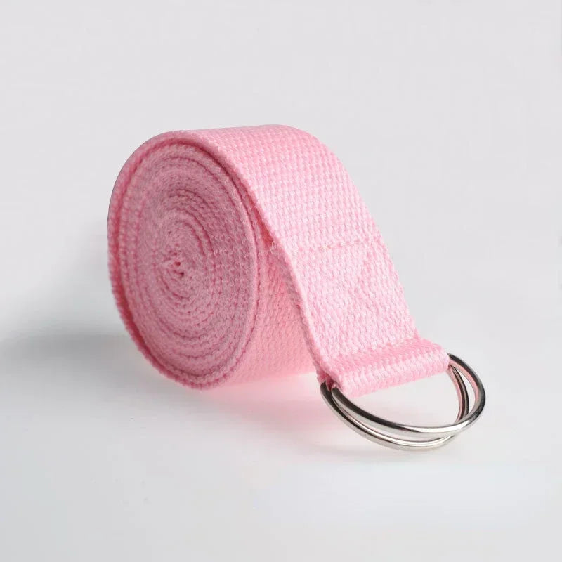 1.8m Cotton Yoga Strap with D-Ring Buckle | Adjustable Stretching Aid for Flexibility