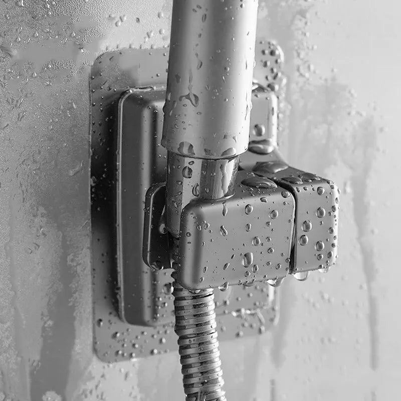 Adjustable Non-Punching Handheld Shower Stand ABS Wall Mount Bracket for Bathroom No Drilling Required