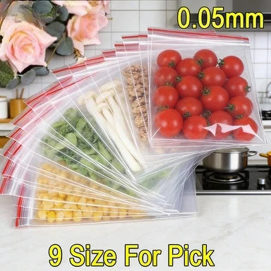 100 Pcs/Pack Small Zip Lock Plastic Bags Reclosable Transparent Bag Shoe Bag Vacuum Storage Bag Poly Clear Bags Thickness 0.05mm
