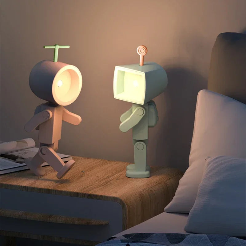 Creative Astronaut Magnetic Night Light | LED Mini Square Robot Desk Lamp