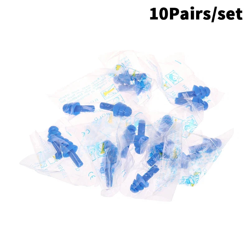10 Pairs Silicone Anti-Noise Earplugs for Sleep Work Travel | Noise-Canceling Hearing Protection