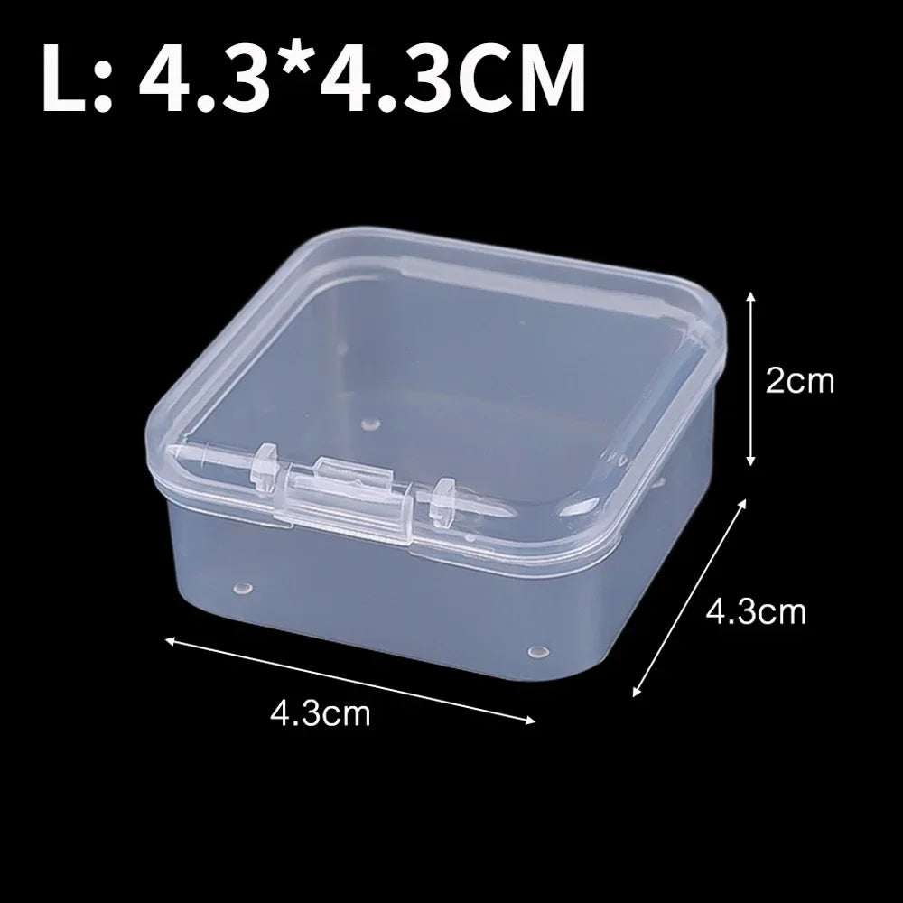 60/6PCS Mini Storage Box Transparent Plastic Jewelry Storage Box Container Portable Earring Ring Earplugs Packaging Storage Case