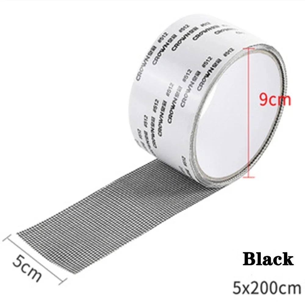 Strong Self Adhesive Mesh Tape Nets Window Screen Repair Tape Door Fix Patch Anti Insect Mosquitos Mesh Broken Holes Repairing