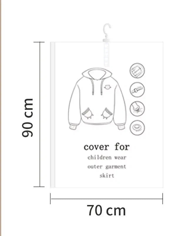 Hanging Vacuum Space Saver Bags Closet Organizer Storage Bags, Vacuum Seal Clear Bags for Clothes, Suits, Dress Or Jacke
