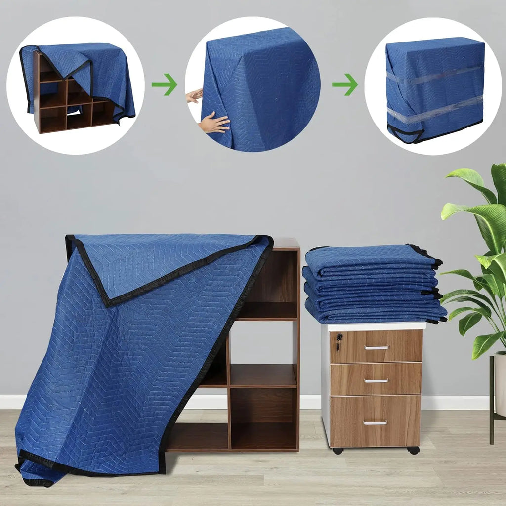 Heavy Duty Quilted Moving Blankets, 80’’x 72’’ Furniture Shipping Moving Pads, Padded Moving Blankets, Moving Supplies, 24 Pack