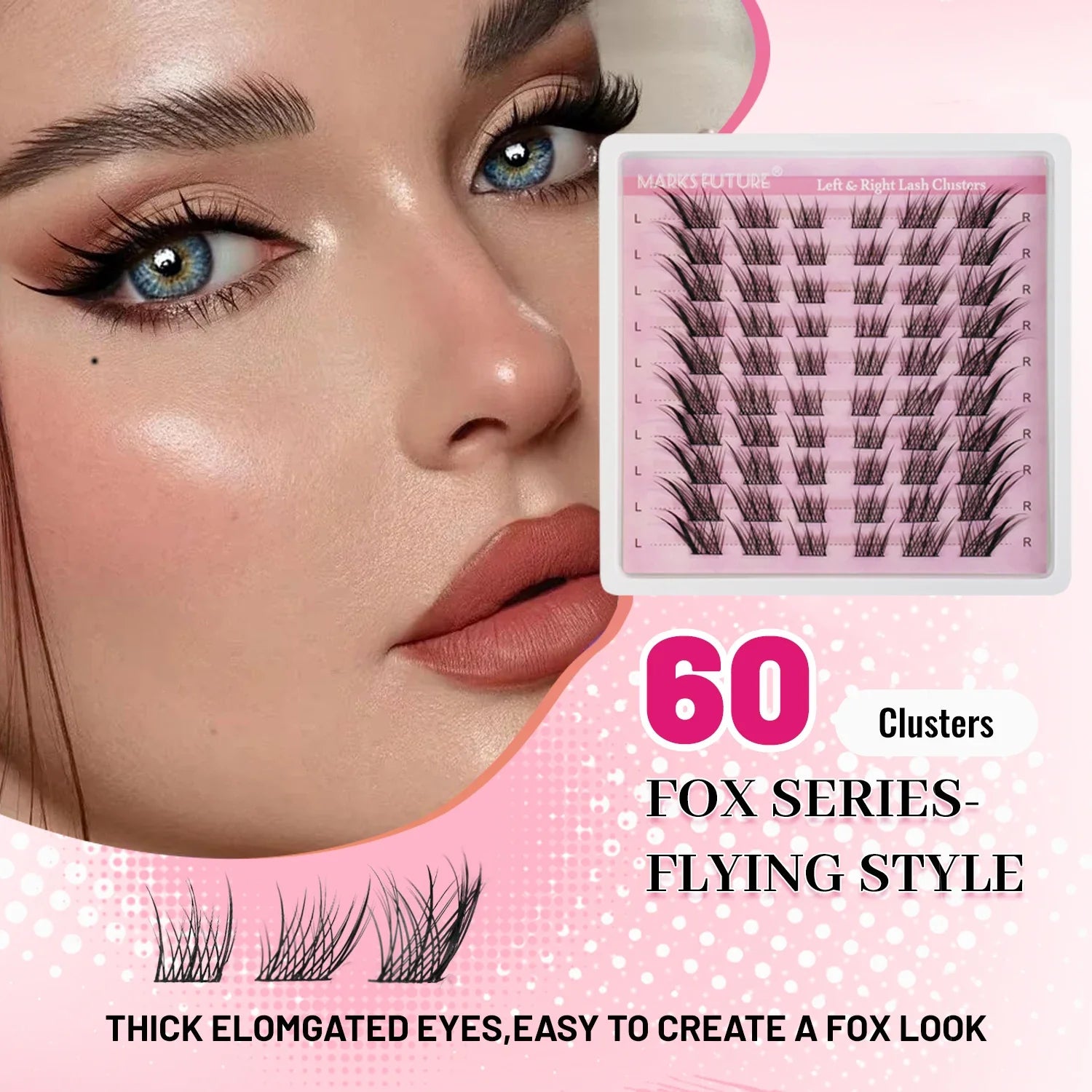 Natural Eyelash Clusters DIY 3D Cat Eye Lashes | C Curly Individual Lashes