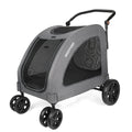 Heavy Duty Dog Stroller for Large Dogs up to 120 lbs, Foldable Pet Wagon with 360° Wheels, All-Round Ventilation, Front & Rear Z