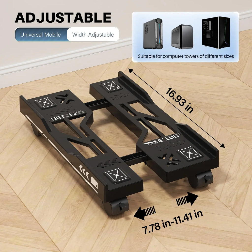 Mobile PC Tower Stand Adjustable Shelf Computer CPU Holder Telescopic Desktop Stand Computer Bracket Cart With Rolling Caster