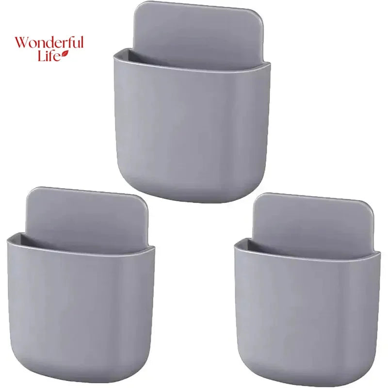 1/2Pcs Wall Mounted Storage Box Household Living Room Conditioner Remote Control Bedside Phone Storage Holder Organizer Shelf