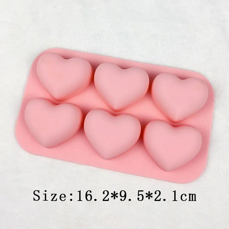 55 Piece Small Heart Shaped Silicone Cake Mold | Heart Chocolate Pastry Molds for DIY Baking