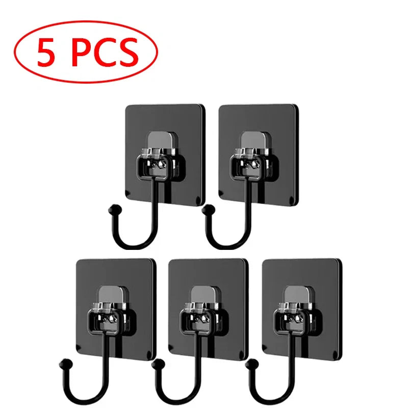 10/20 Pcs Self Adhesive Hooks Rotating Waterproof Strong Hook Holder Wall Door Storage Hanging Hooks Kitchen Bathroom Organizer