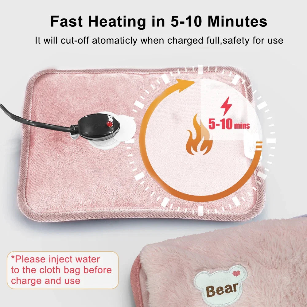 Electric Hand Warmer Portable Heated Gloves USB Warming Plush Hot Water Bottle Heating Water Bags Warm Hand Pocket for Winter