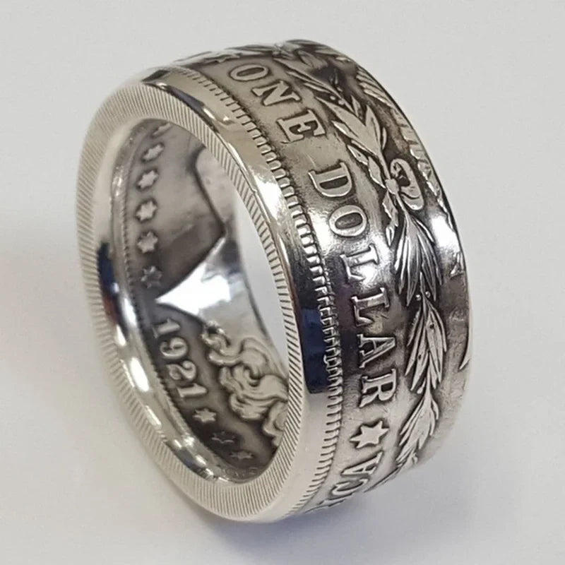 S925 Sterling Silver Ring with Vintage Motto Design | Classic Wedding Band