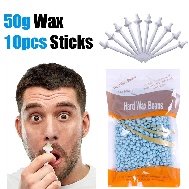 100PCS Nose Wax Sticks Kit Portable Easy Quick Wax Bean Cleaning Wax Kit Painless Nasal Wax Cleaning Tools Set For Hair Removal