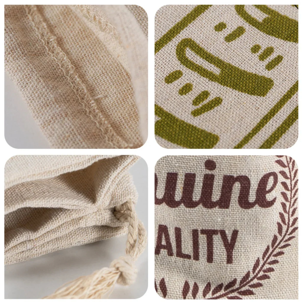 Linen Bread Bags Reusable Drawstring Bag For Loaf Homemade Artisan Bread Storage Bag Linen Bread Bags For Baguette