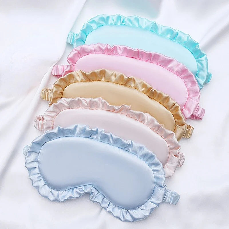 Silk Ruffle Sleep Eye Mask | Soft Blackout Eye Covers for Better Sleep