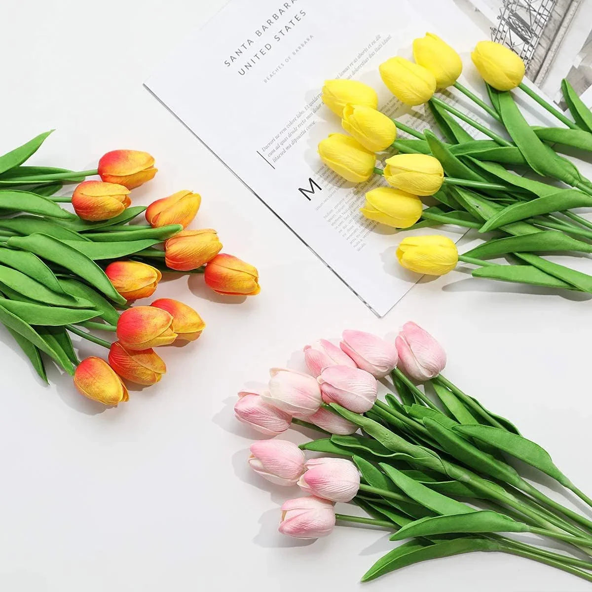 5/10PCS Artificial Flowers Real Touch Tulip Scrapbook Vase Home Room Decora Wedding Garden Arch Garland Brial Bouquet Diy Gifts