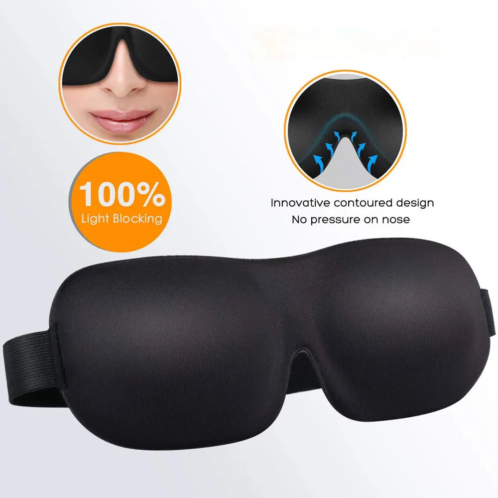 3D Breathable Sleeping Eye Mask | Light Blocking Sleep Aid for Travel and Home