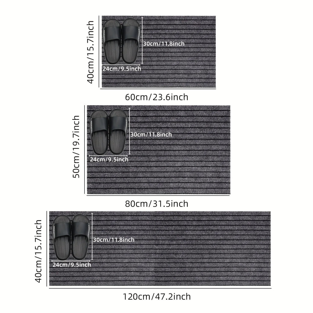 Modern Minimalist Square Floor Mat - Durable, Stain/Fade Resistant, Non-Slip Rubber Backing, Machine Washable for Indoor/Outdoor