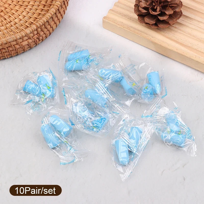10 Pairs Sponge Earplugs | Noise-Isolating Sleep & Work Earplug Set