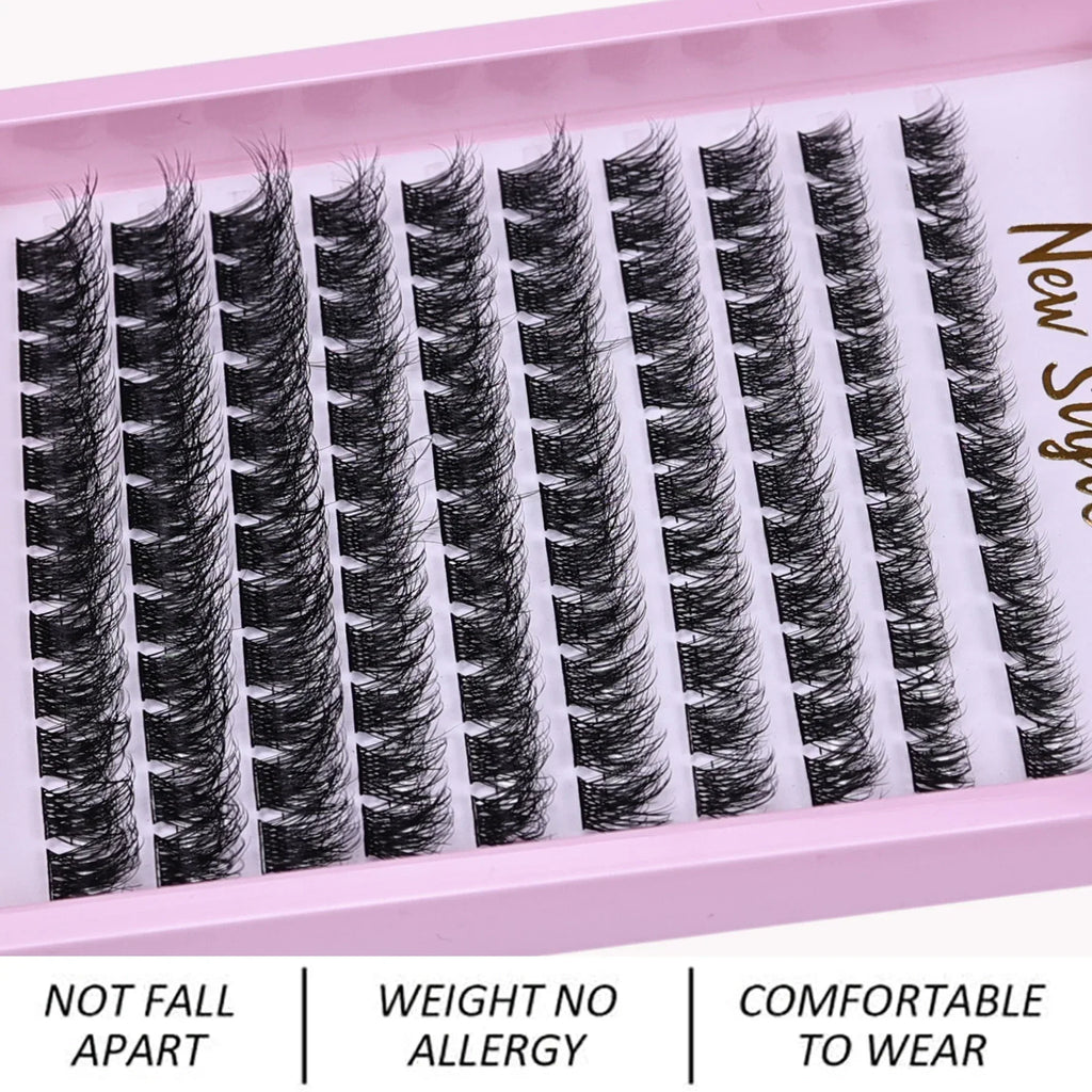 120pcs Cluster Lashes 10-16mm | Wispy D Curl Fluffy Individual Eyelashes for Natural Look