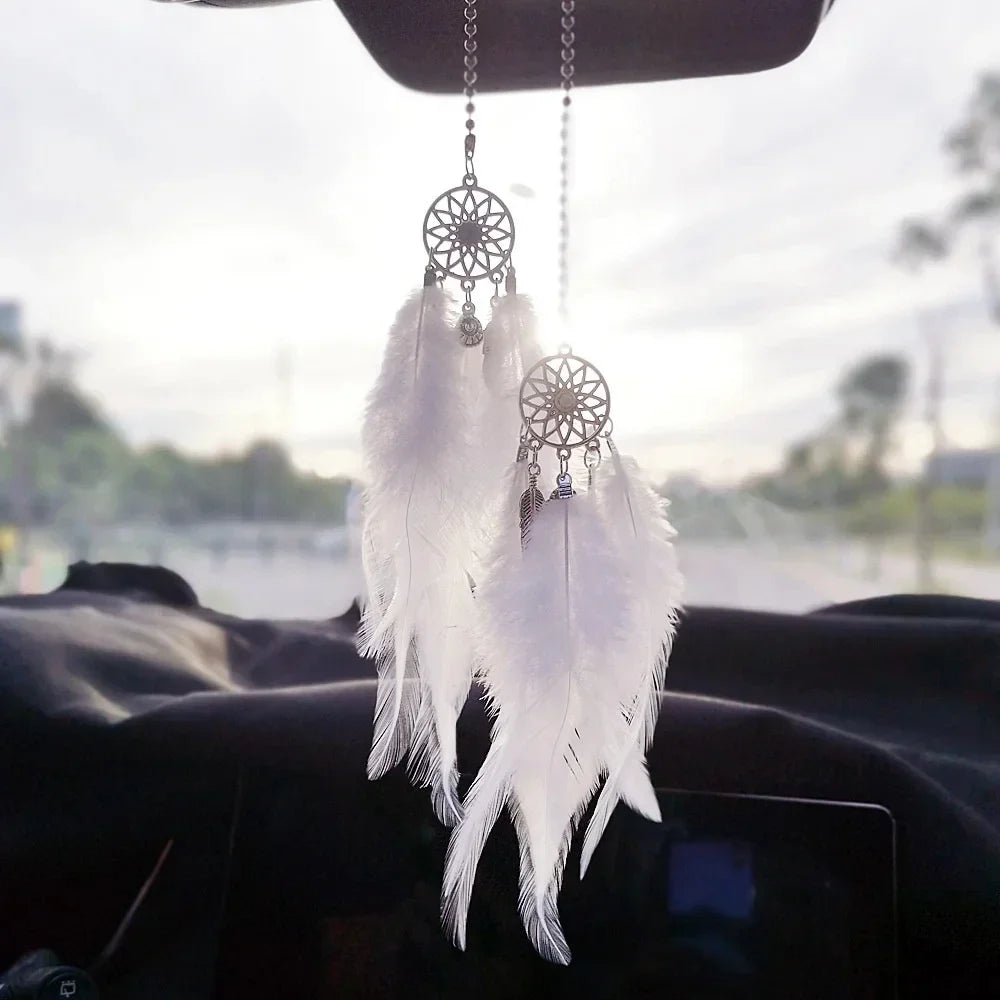 1/2pcs Car Interior Accessories Dream Catcher Multi Color Car Interior Rearview Mirror Hangings Lucky Car Ornament Decor