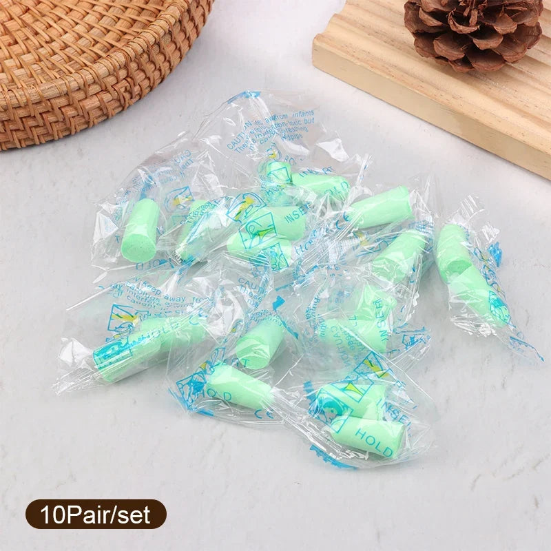 10 Pairs Sponge Earplugs | Noise-Isolating Sleep & Work Earplug Set