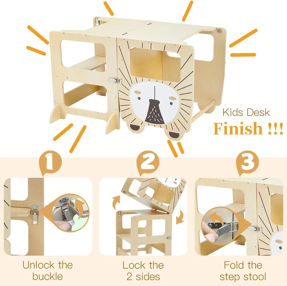 Children's Montessori observation tower Kitchen & learning aid-Transformable into Desk-stylish & versatile Design