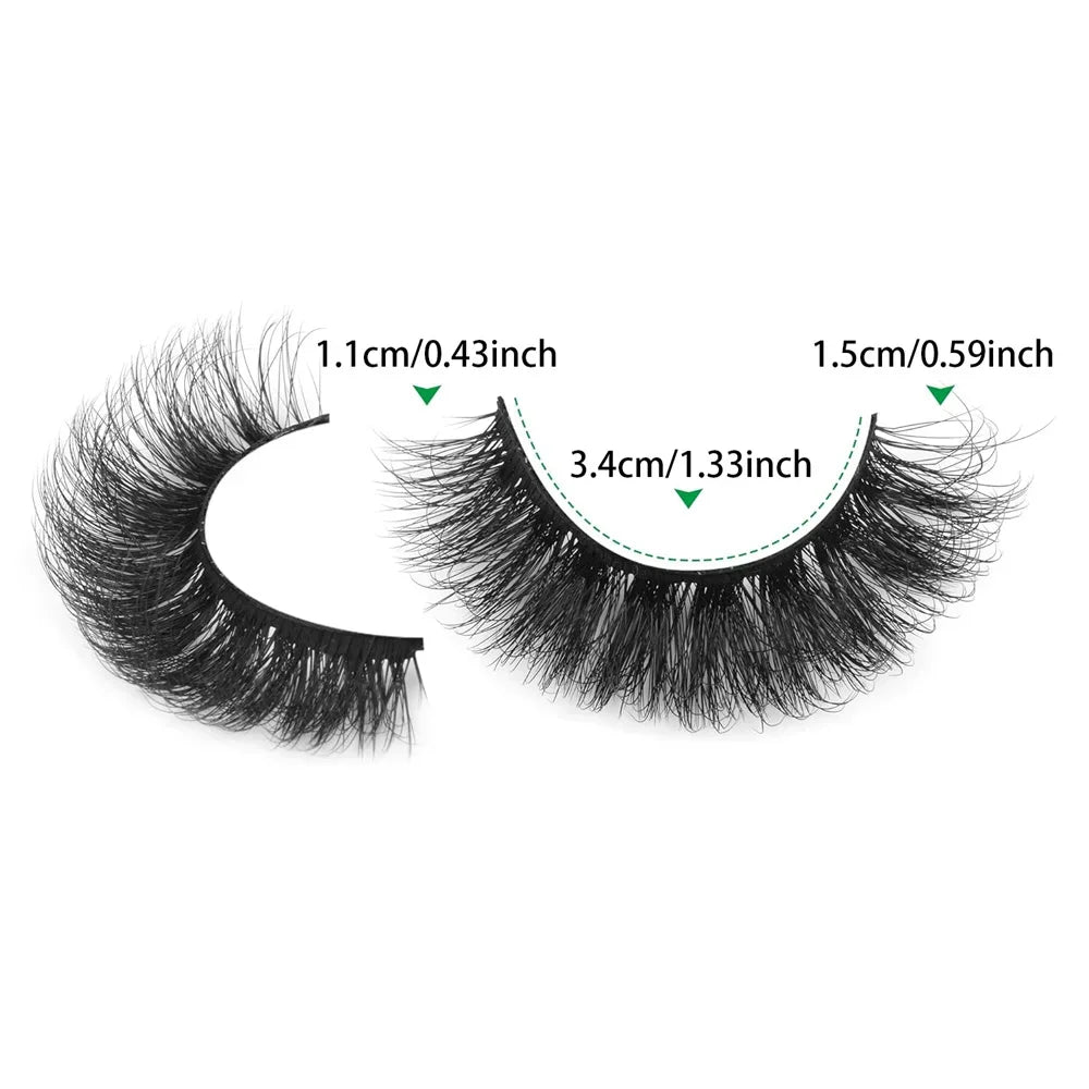14 Pairs Natural Look False Eyelashes | Thick Fluffy Faux Mink Lashes Pack