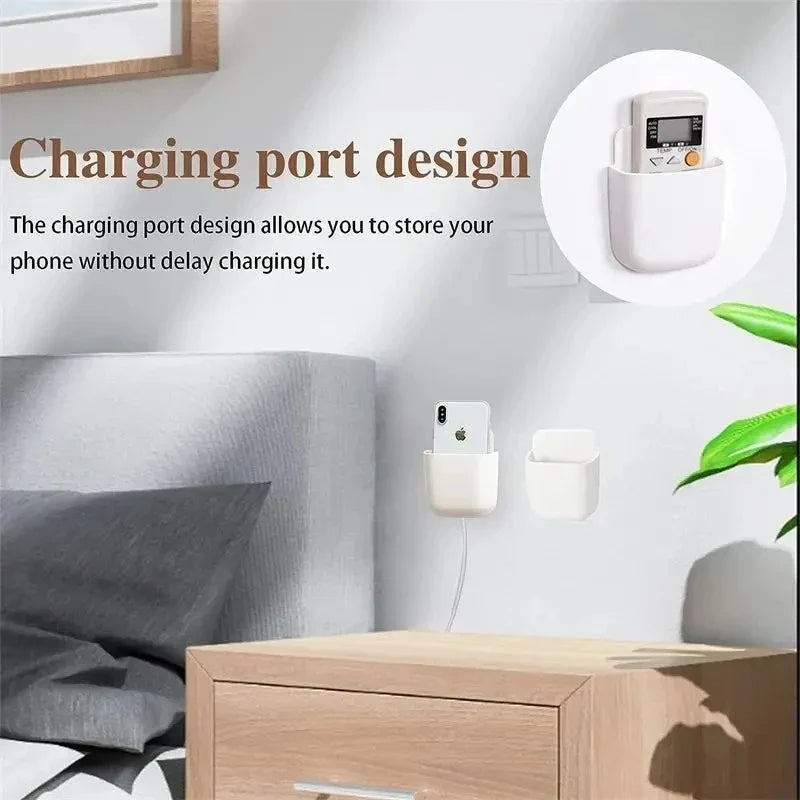 2PCS Wall Mounted Storage Box Household Living Room Conditioner Remote Control Bedside Phone Storage Holder Organizer Box1p2026