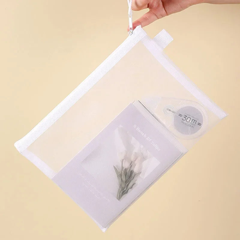 1/3pcs Nylon Mesh Zipper File Pouch Block Puzzle Toys Dispenser Organizer Transparent Organizational Organizer