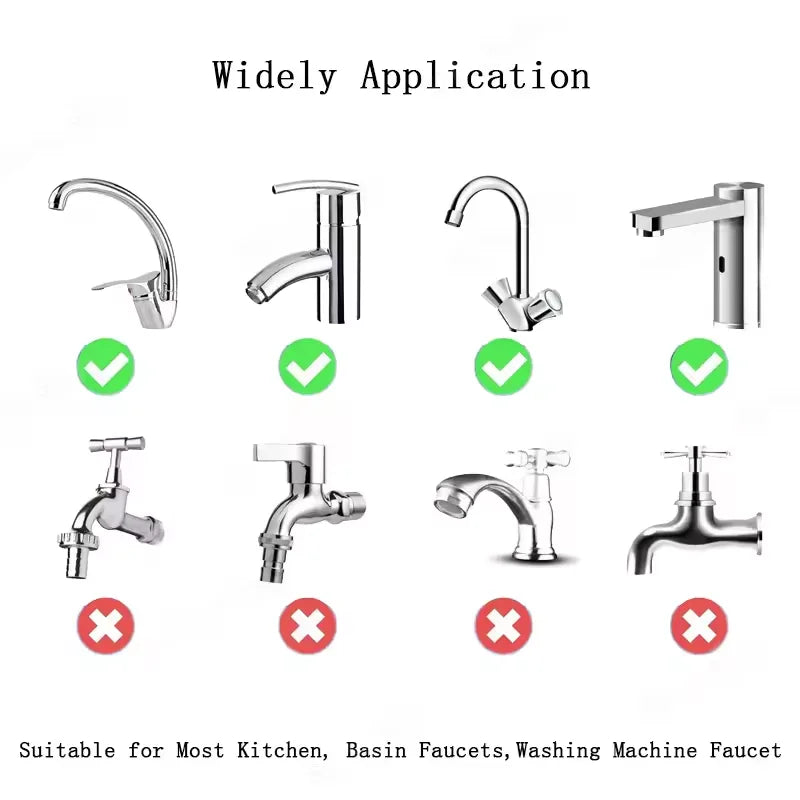 1pc 1080° Swivel Stainless Steel Kitchen Faucet Extender Universal Splashproof Dual Mode Bathroom Sink Accessories with Adapter