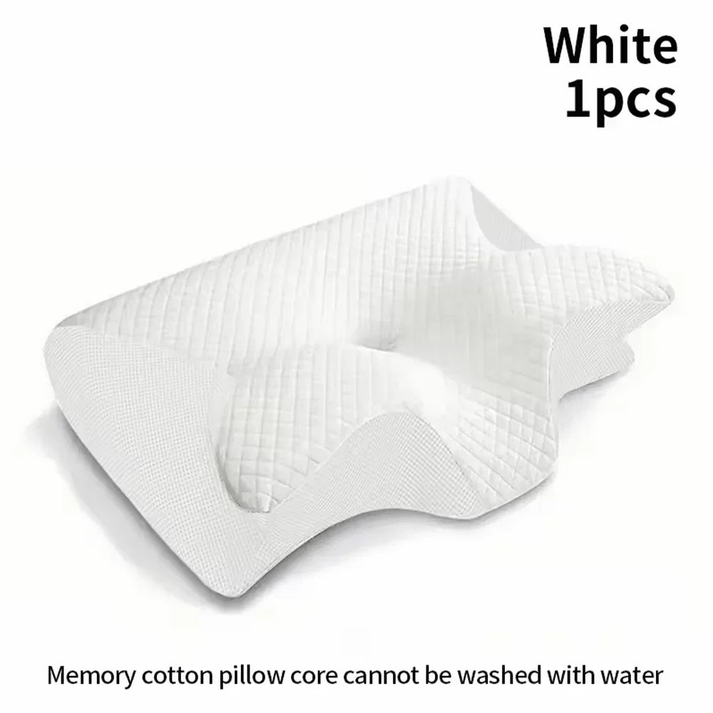 1pc Memory Foam Cervical Pillow, 2 in 1 Ergonomic Contour Orthopedic Pillow for Neck Pain, Contoured Support Pillows,Neck Pillow