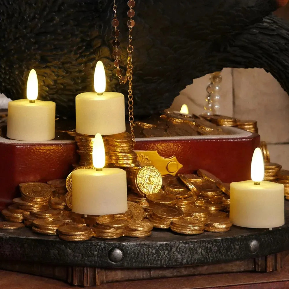 6/12/24pcs Rechargeable Flameless Candles Flickering LED Tea Light Candles Battery Operated Electronic Candle Lamp for Home gift