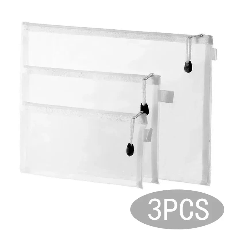 1/3pcs Nylon Mesh Zipper File Pouch Block Puzzle Toys Dispenser Organizer Transparent Organizational Organizer