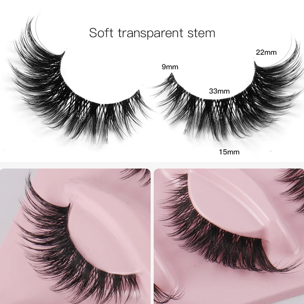 5 Pairs Cat Eye Lashes Fake Eyelashes | Natural Long Manga Winged End Lashes