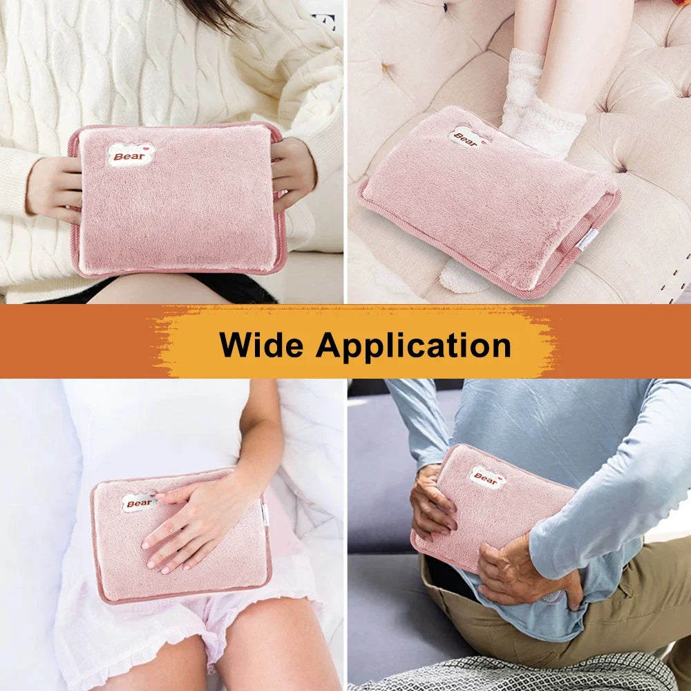 Electric Hand Warmer Portable Heated Gloves USB Warming Plush Hot Water Bottle Heating Water Bags Warm Hand Pocket for Winter