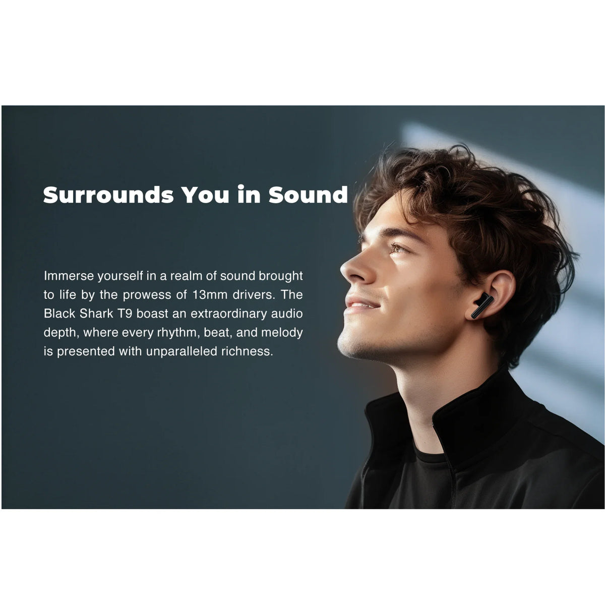 Black Shark Lucifer T9 Wireless Earphones, TWS Bluetooth 5.3 Gaming Earbuds, 40h Playback 13mm Dynamic Driver IPX4 Waterproof