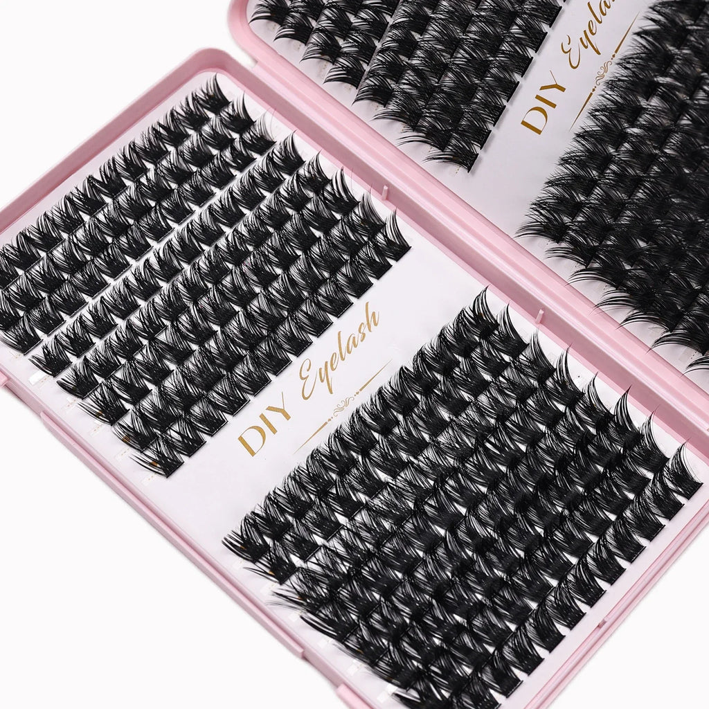384pcs Cluster Lashes Mixed Tray | DIY Natural Look Eyelash Extension