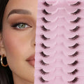 Wispy Half Eyelashes 10mm Natural Cat Eye Look | 20 Pairs DIY Strip Lashes