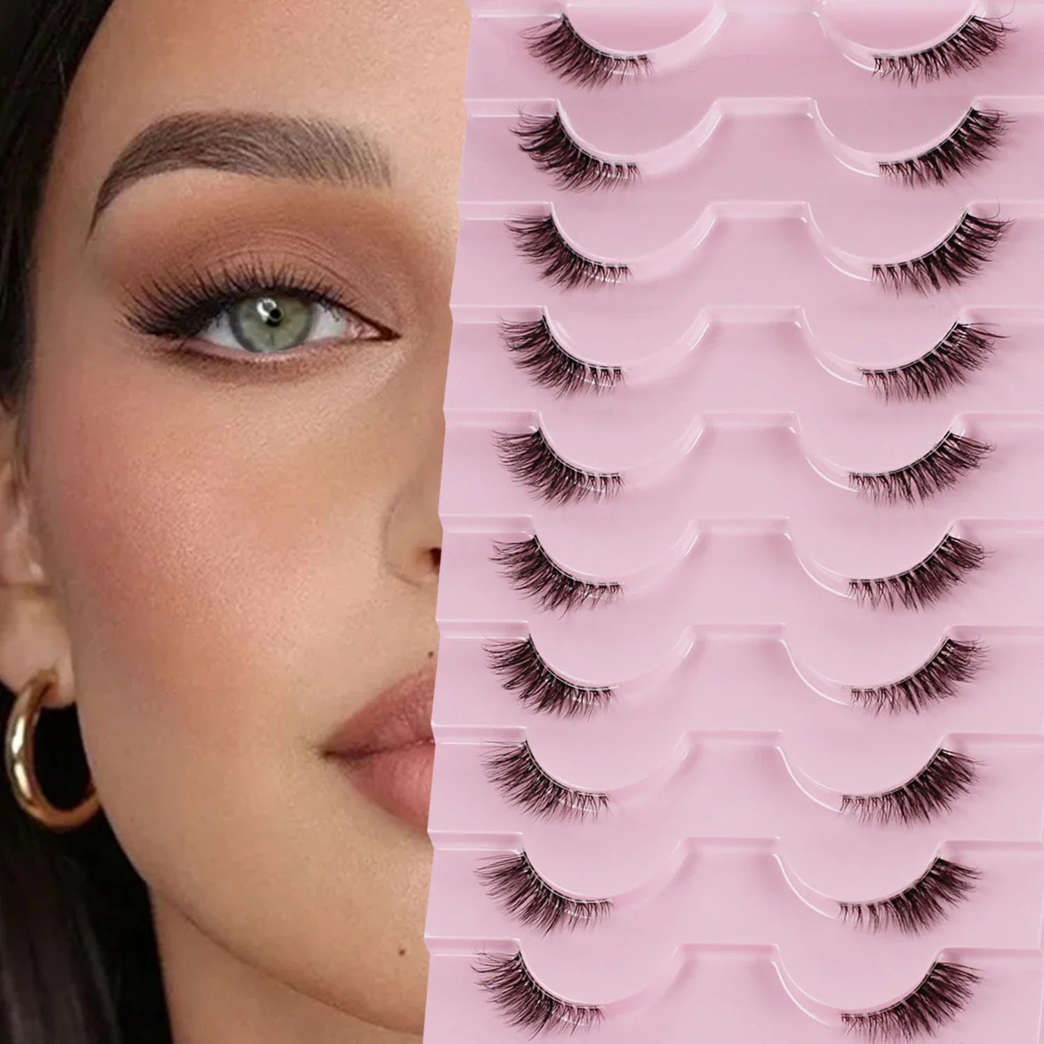 Wispy Half Eyelashes 10mm Natural Cat Eye Look | 20 Pairs DIY Strip Lashes